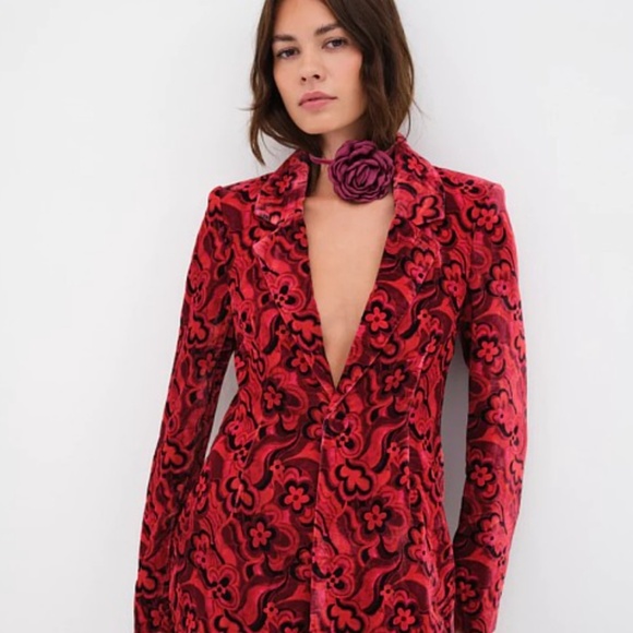For Love & Lemons Penny Velvet Blazer Jacket - Picture 1 of 9